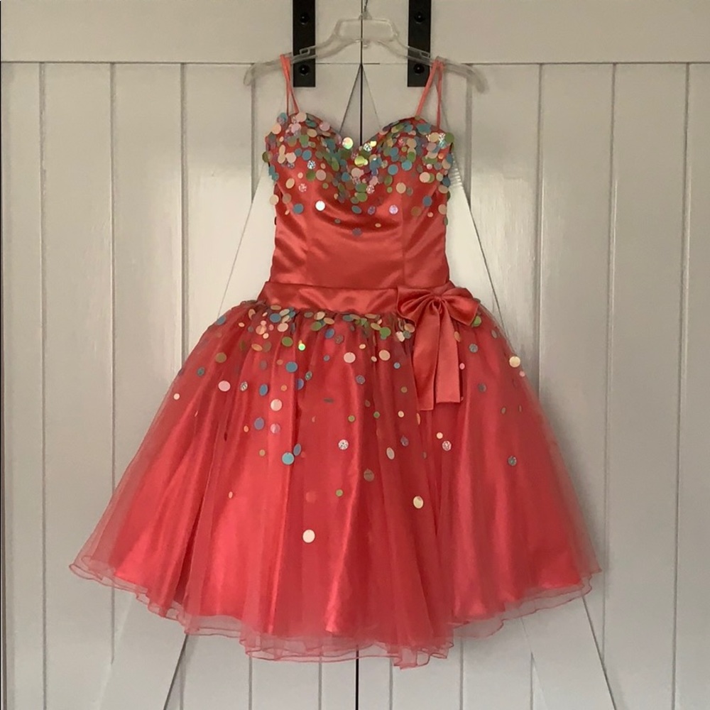 Terani Short Prom Pageant Formal - Coral